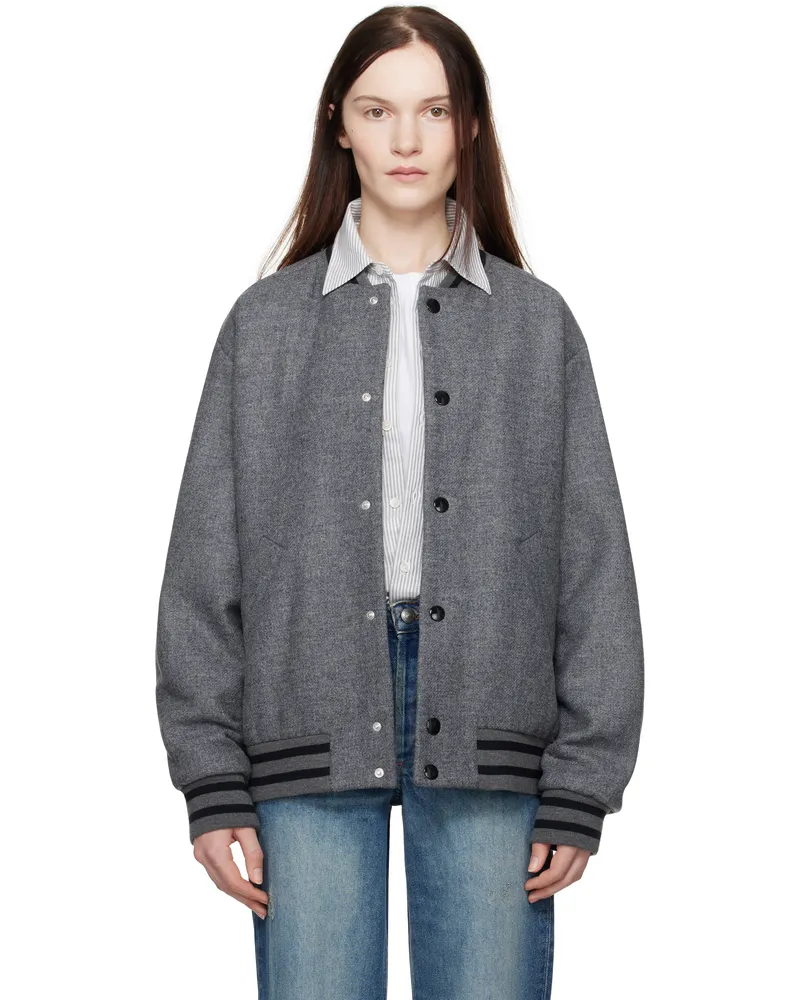 A.P.C. Gray Micky Bomber Jacket Pla