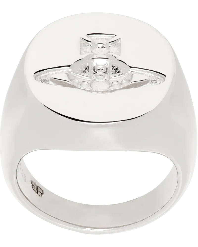 Vivienne Westwood Silver Seal Ring Rhodium