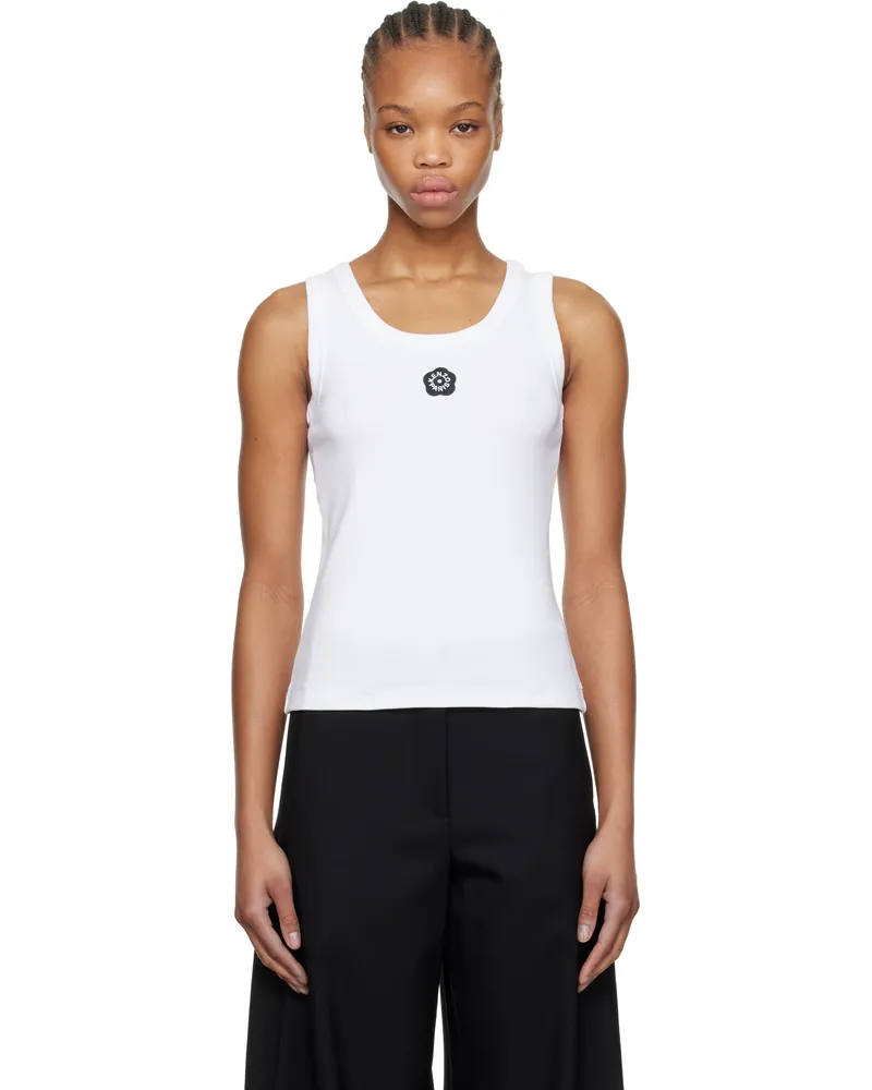 Kenzo White Kenzo Paris 'Boke Flower 2.0' Rib Tank Top 01
