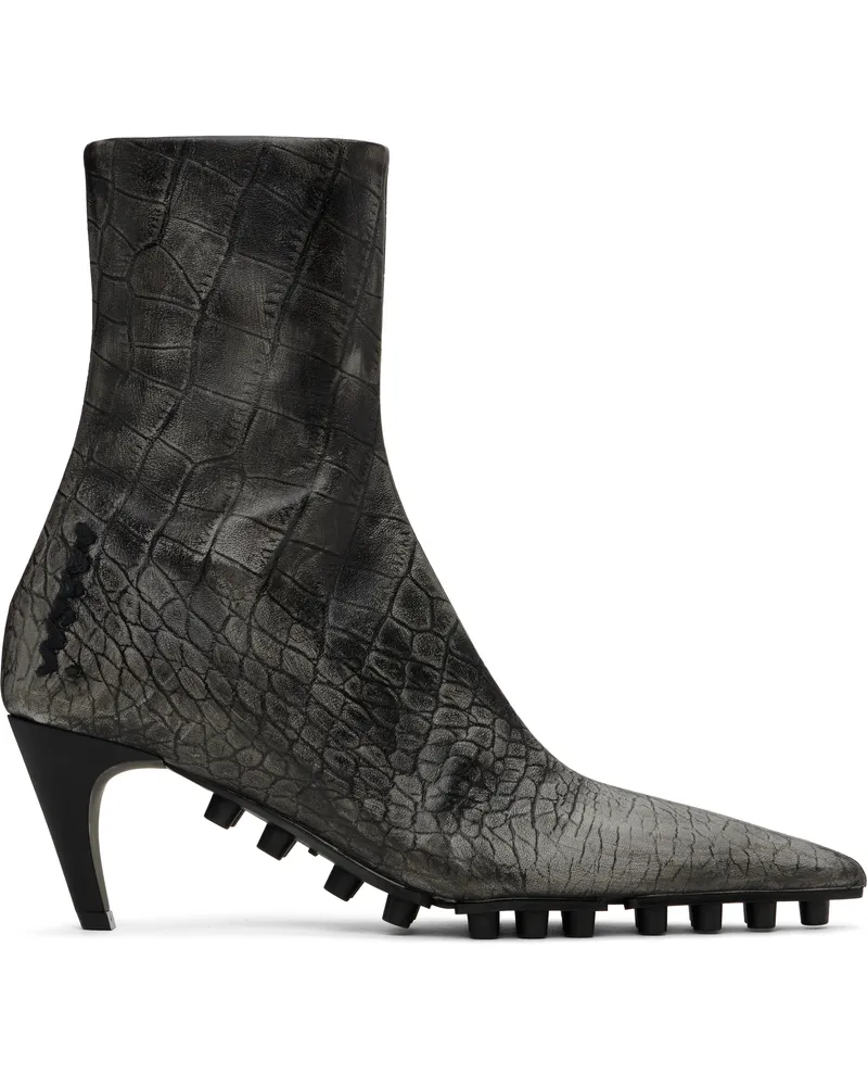 Marni Gray Spike Ankle Boots 00n99