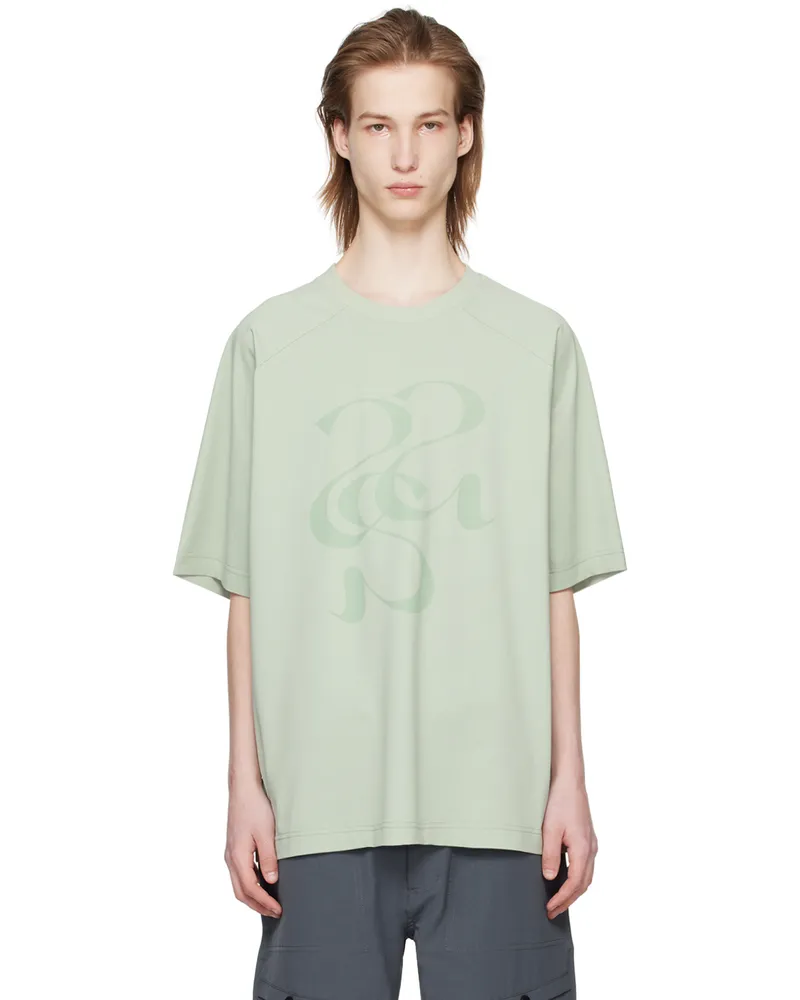 A. A. Spectrum Green Monogram T-Shirt Fresh