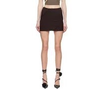 Brown Paneled Miniskirt
