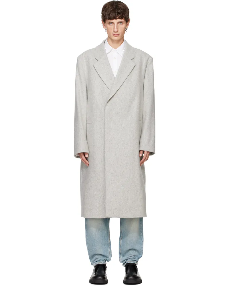 HUGO BOSS Gray Relaxed-Fit Coat 102-natural