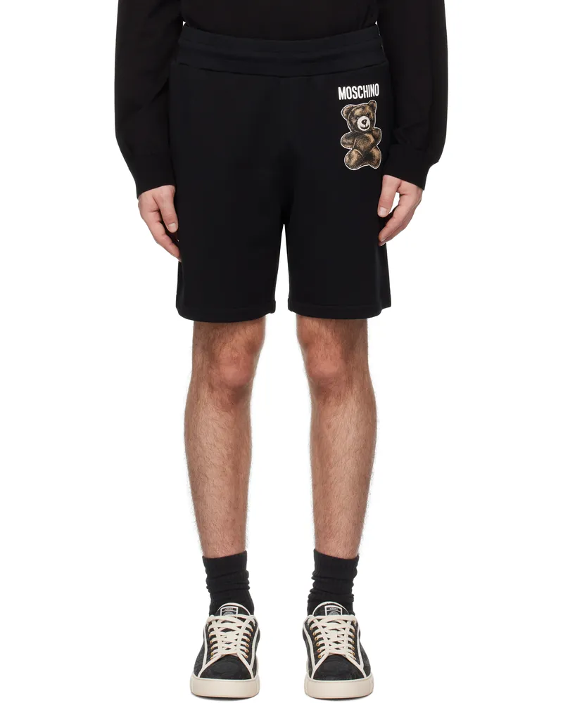 Moschino Black Teddy Bear Shorts Multi