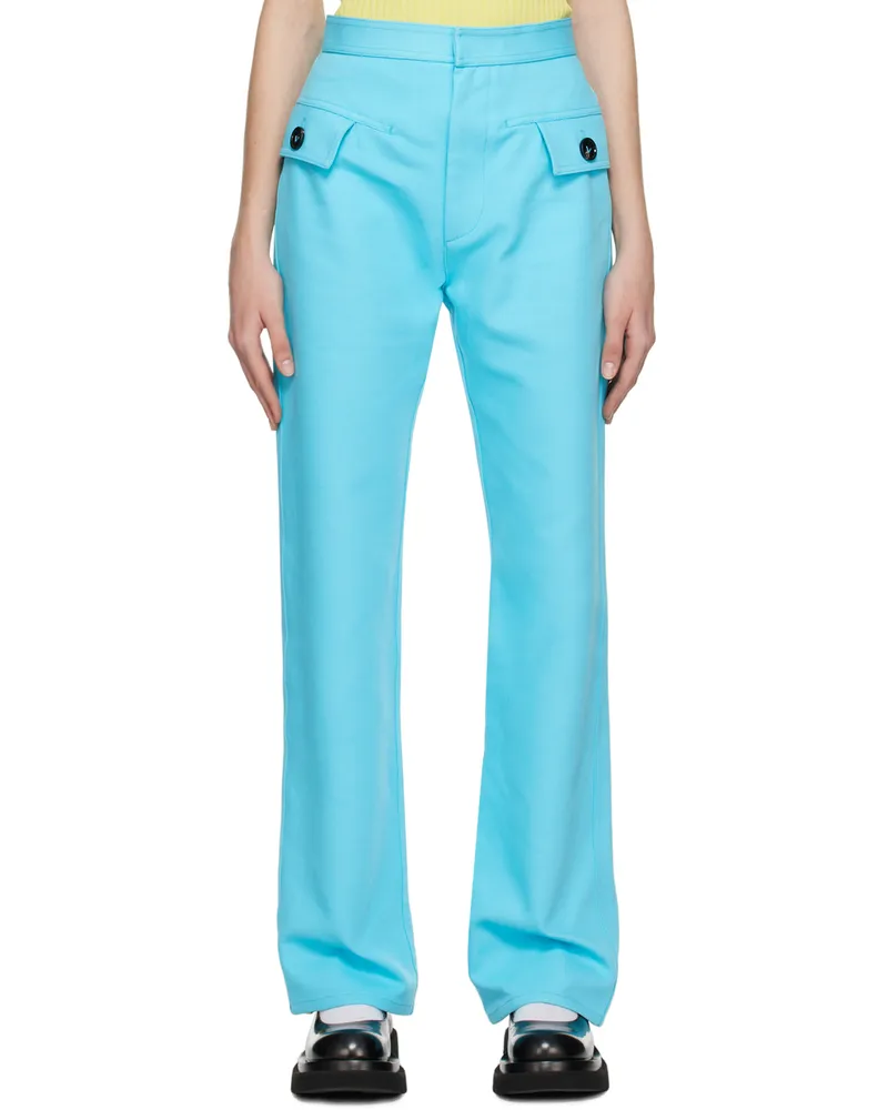 Bottega Veneta Blue Zip-Fly Trousers 4073