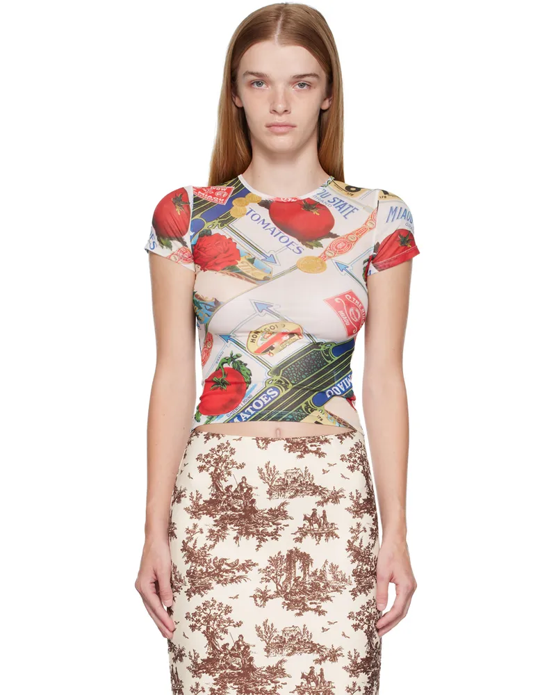 Miaou White Recycled Polyester T-Shirt Figaro