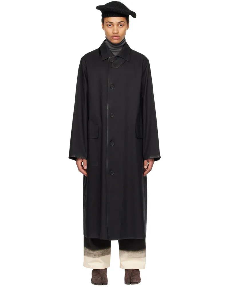 Maison Margiela Black Coated Trench Coat 961