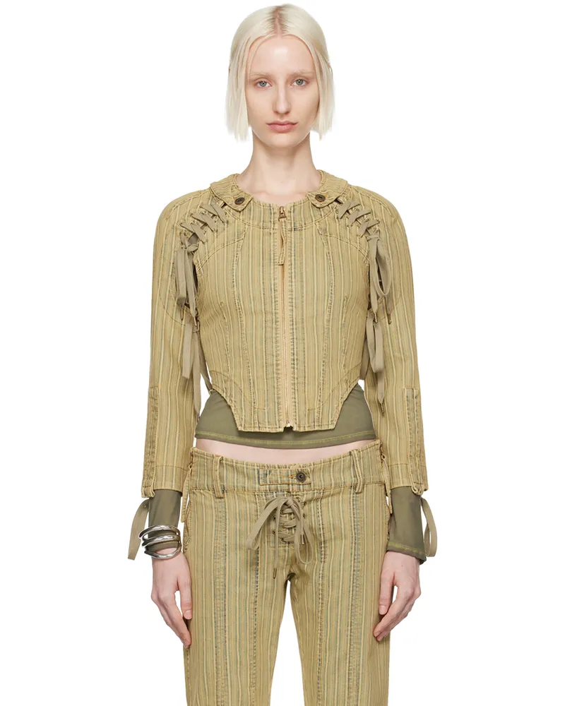 Charlotte Knowles Tan GFRC Denim Jacket Tan