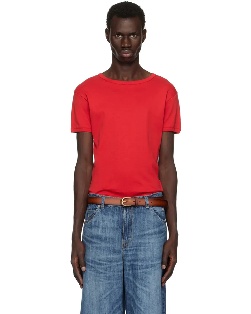 Second/Layer Red Ribbed Swayzee T-shirt Red
