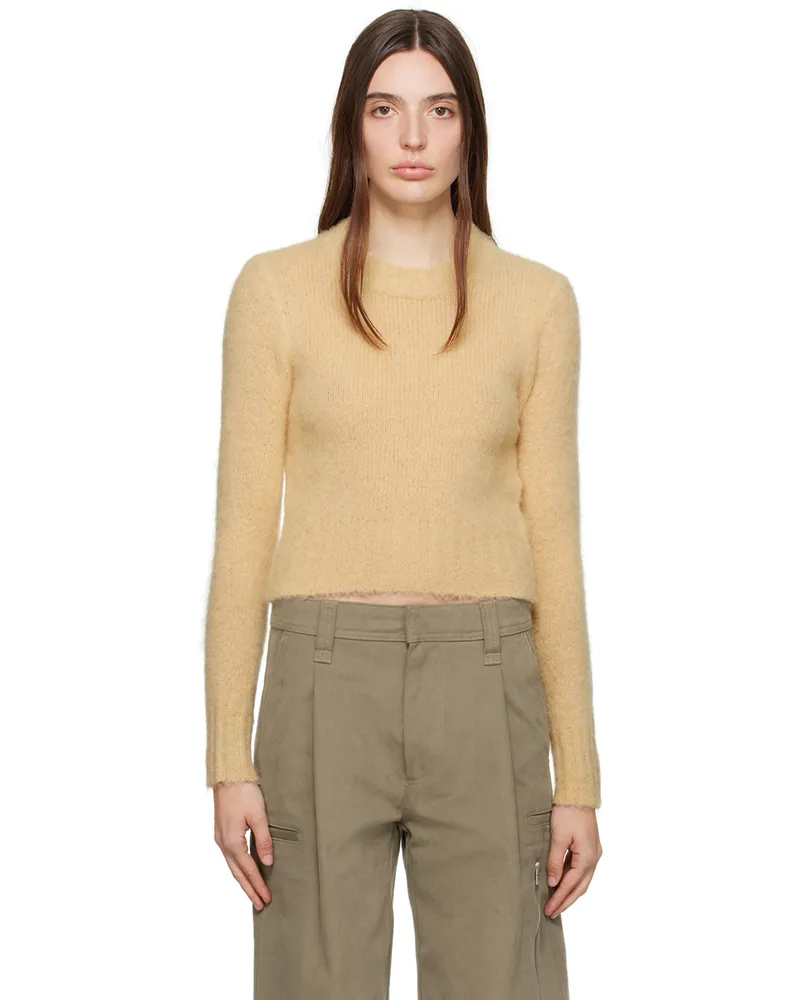 AMI Paris Yellow Brushed Sweater Vanilla
