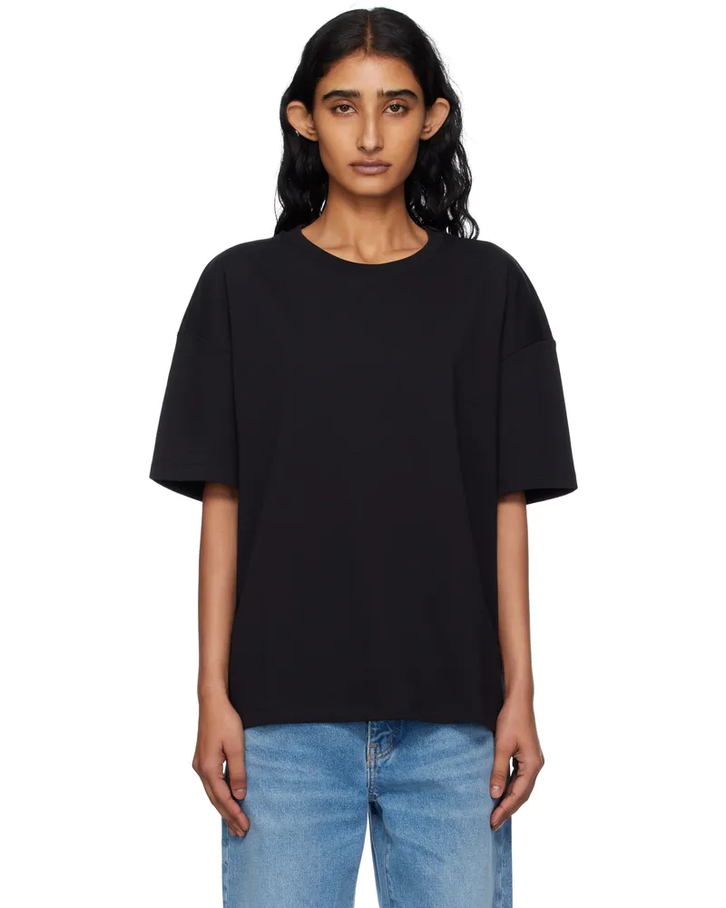 St. Agni Black Organic Cotton Relaxed T-shirt Black