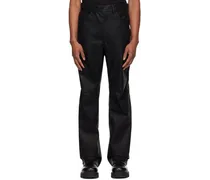 Black Wet Faux-Leather Pants