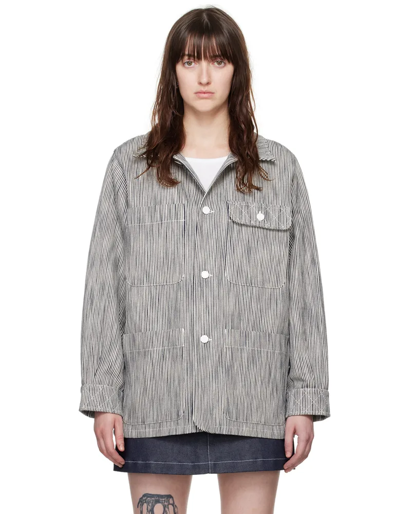 A.P.C. Navy & White Katie Holmes Edition Emma Jacket Marine