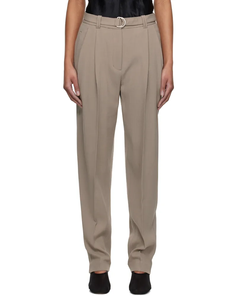3.1 phillip lim Taupe Double Pleat Tapered Trousers Stone