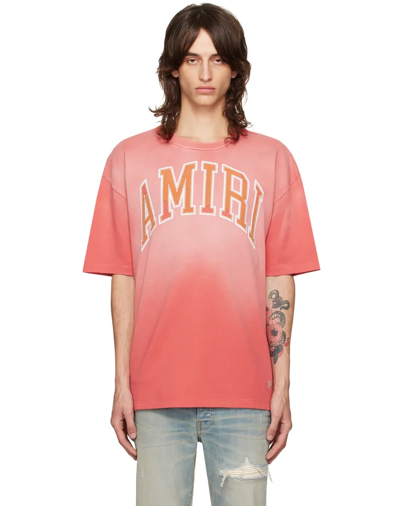 Amiri Pink Vintage Oversized T-shirt Cranberry