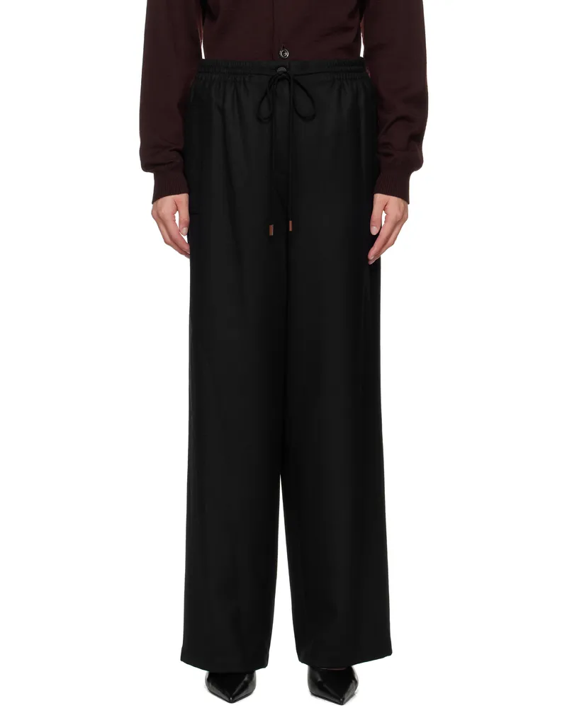 LE 17 SEPTEMBRE Navy Drawstring Easy Wool Trousers Navy