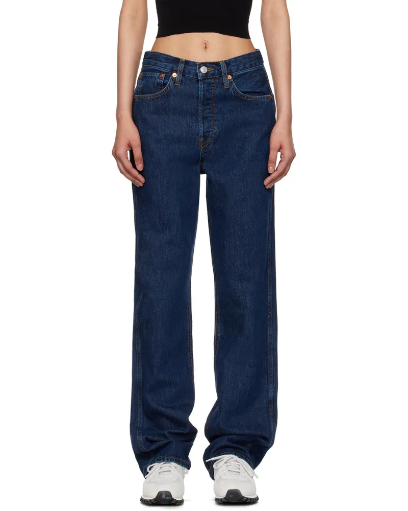 RE/DONE Blue 90s High Rise Loose Jeans Heritage