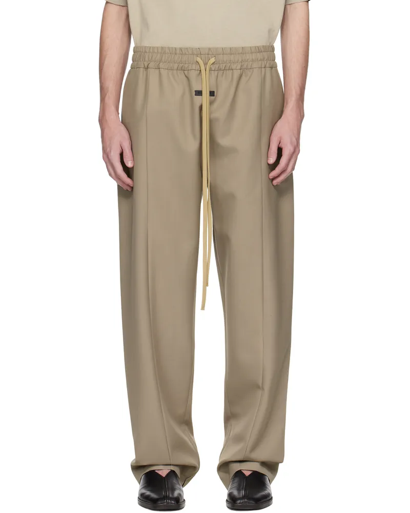 Fear of God Beige Wool Center Seam Track Pants Dusty