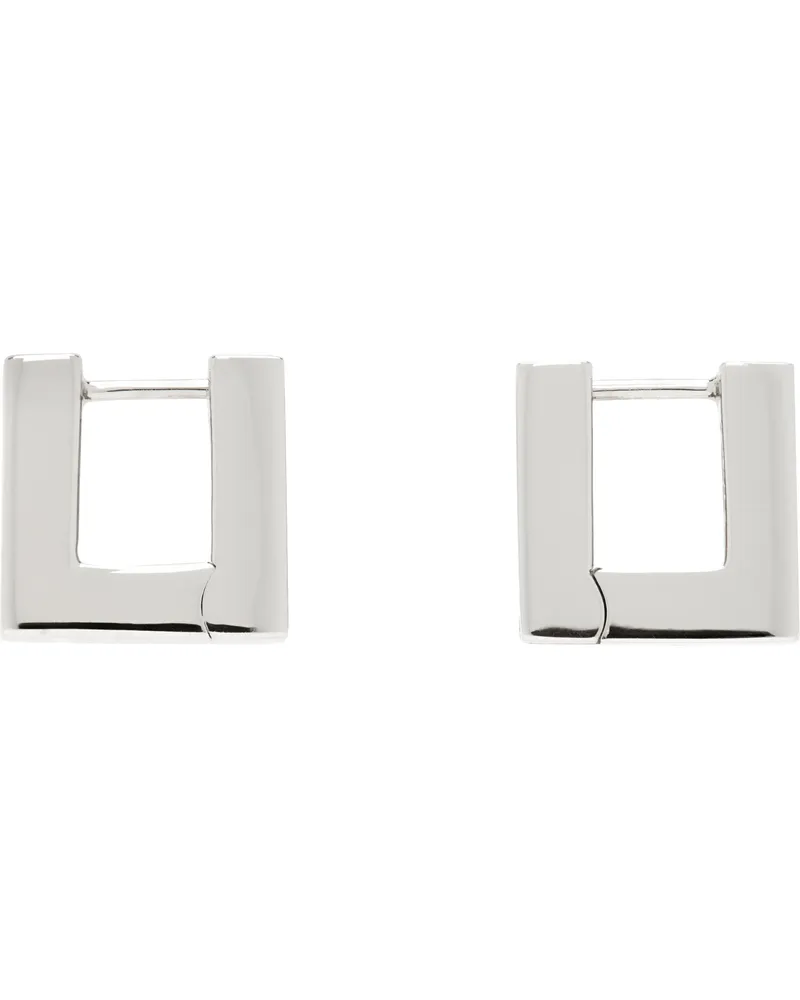 Tom Wood Silver Square Hoops Small Earrings Sterling