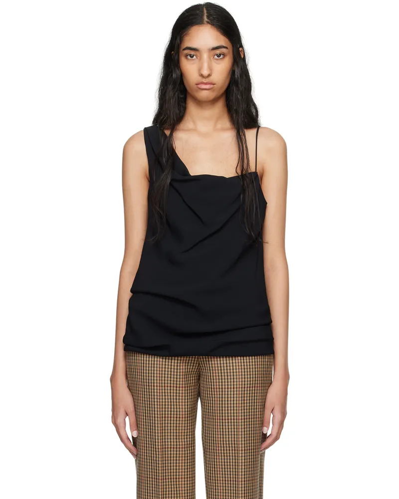 Dries van Noten Black Draped Top Black