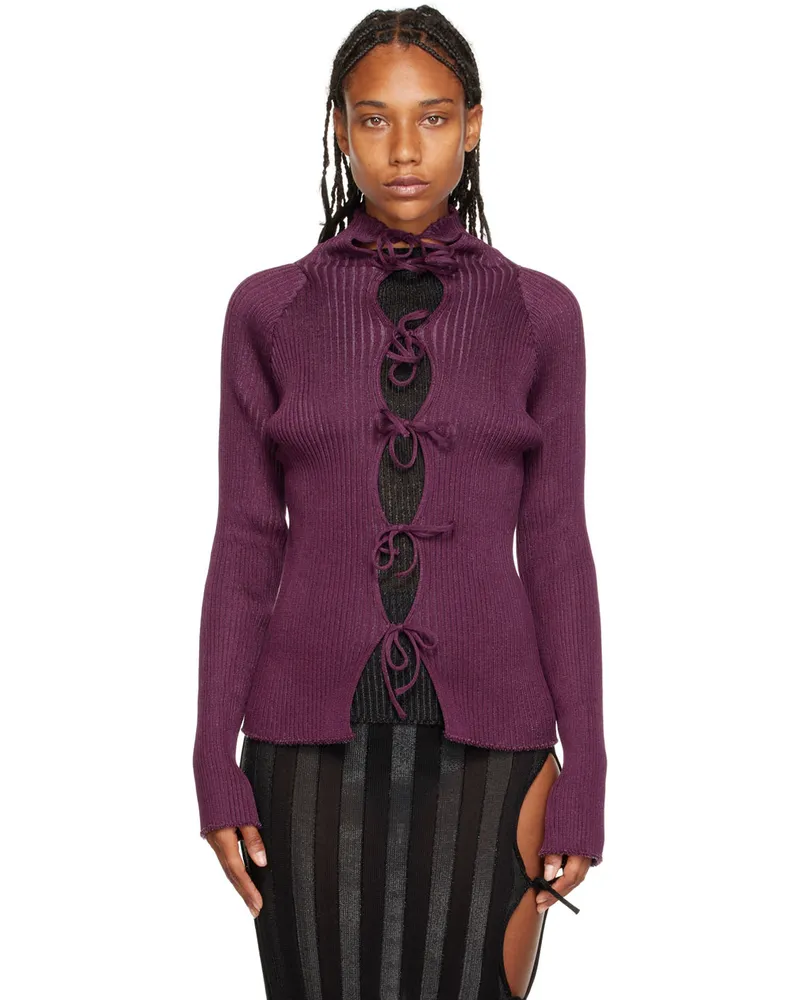 A. ROEGE HOVE SSENSE Exclusive Burgundy Emma Cardigan Burgundy