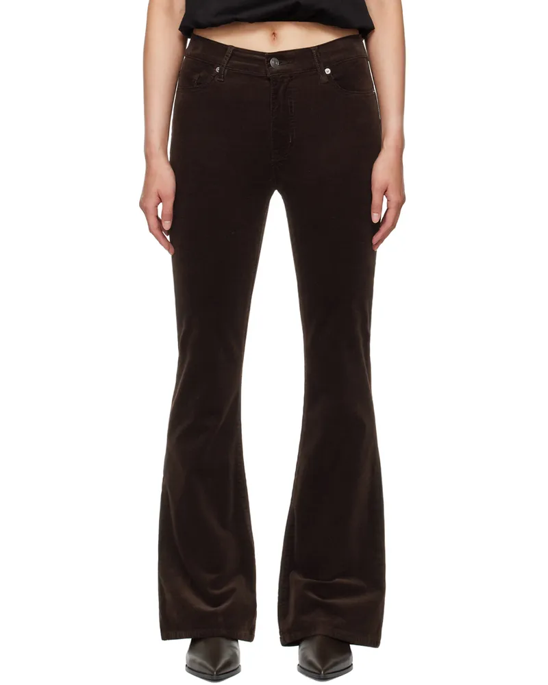 Frame Denim Brown 'Le Easy Flare' Jeans Espresso