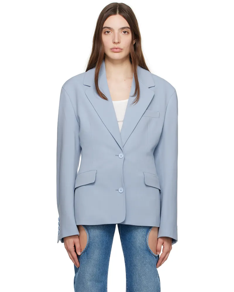 OFF-WHITE Blue Round Blazer Light
