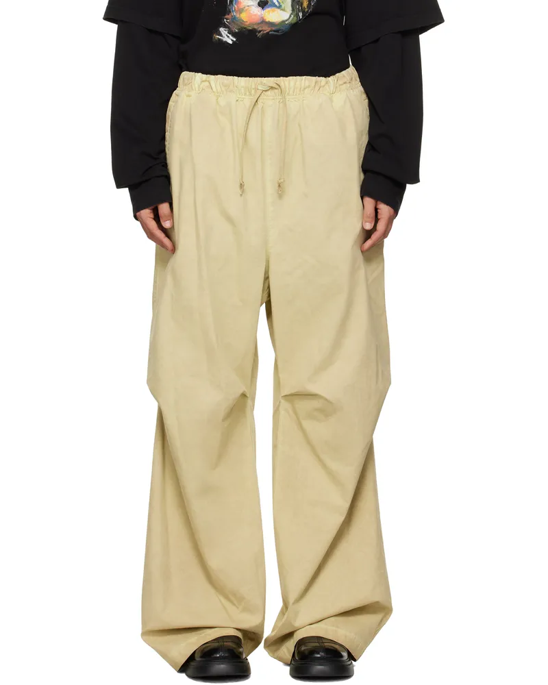 WE 11 DONE Green Tucked Wide Trousers Green