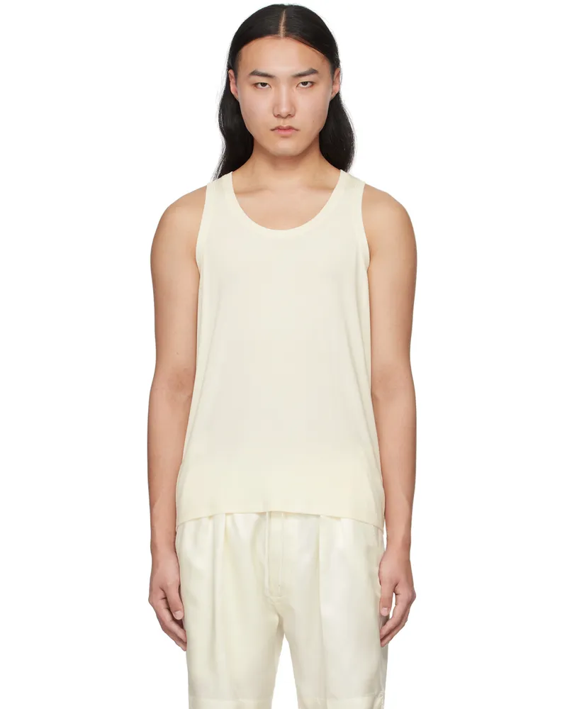 Tom Ford Off-White Scoop Neck Tank Top Ivory