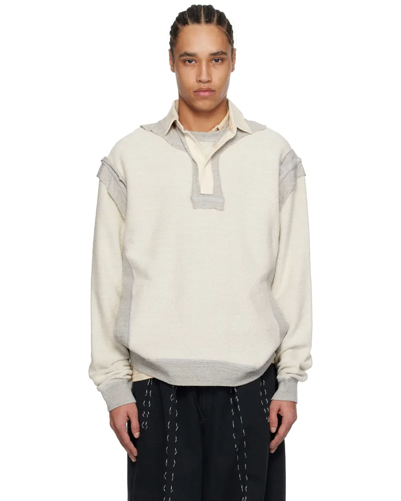 Maison Margiela Beige & Gray Décortiqué Polo 856m