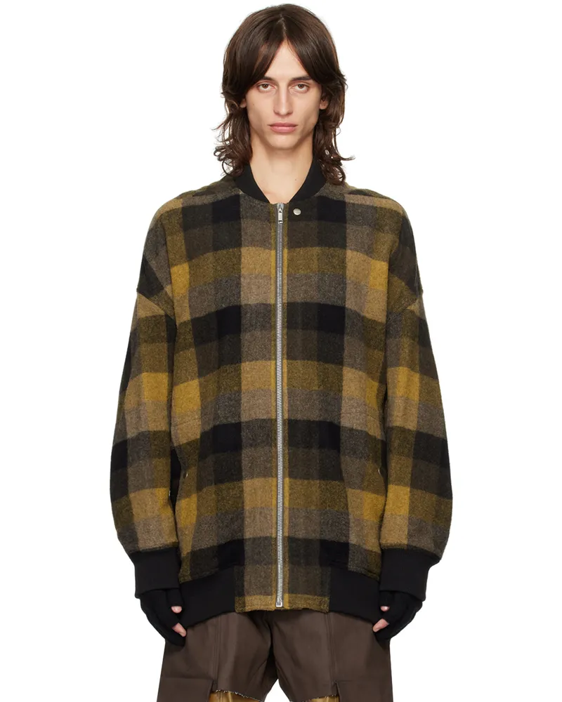Rick Owens Tan Porterville Jumbo Peter Flight Bomber Jacket 62p