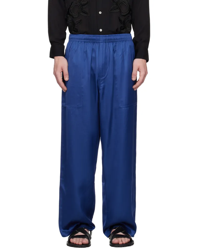 BODE Blue Satin Track Pants Blylw