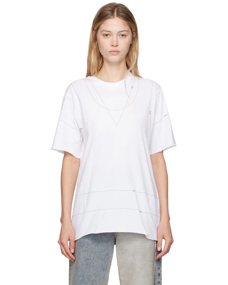 Maison Margiela White Stitch Line T-Shirt 100