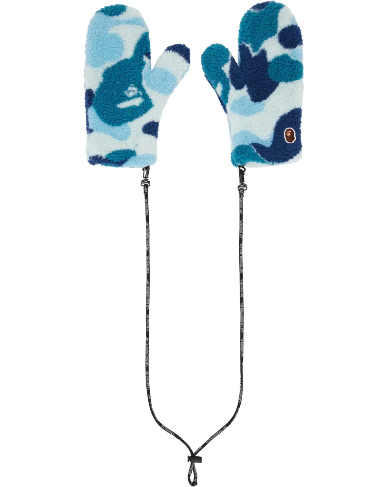BAPE Blue Abc Camo Boa Mitts Blue