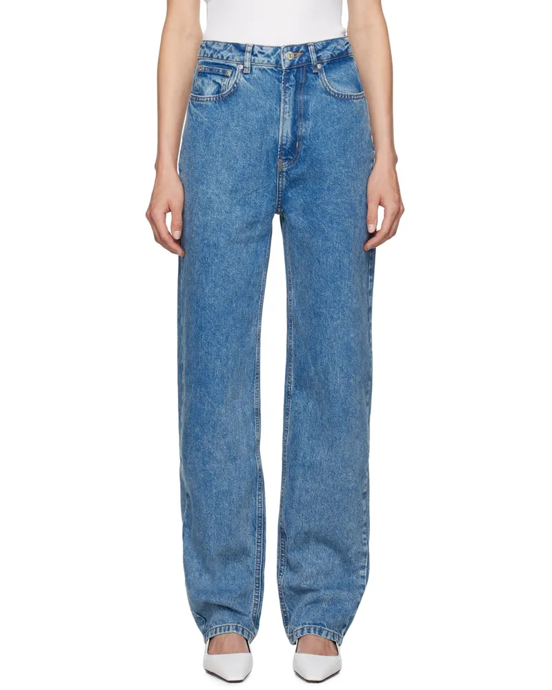 Moschino Blue Peace Symbol Flared Jeans 1282