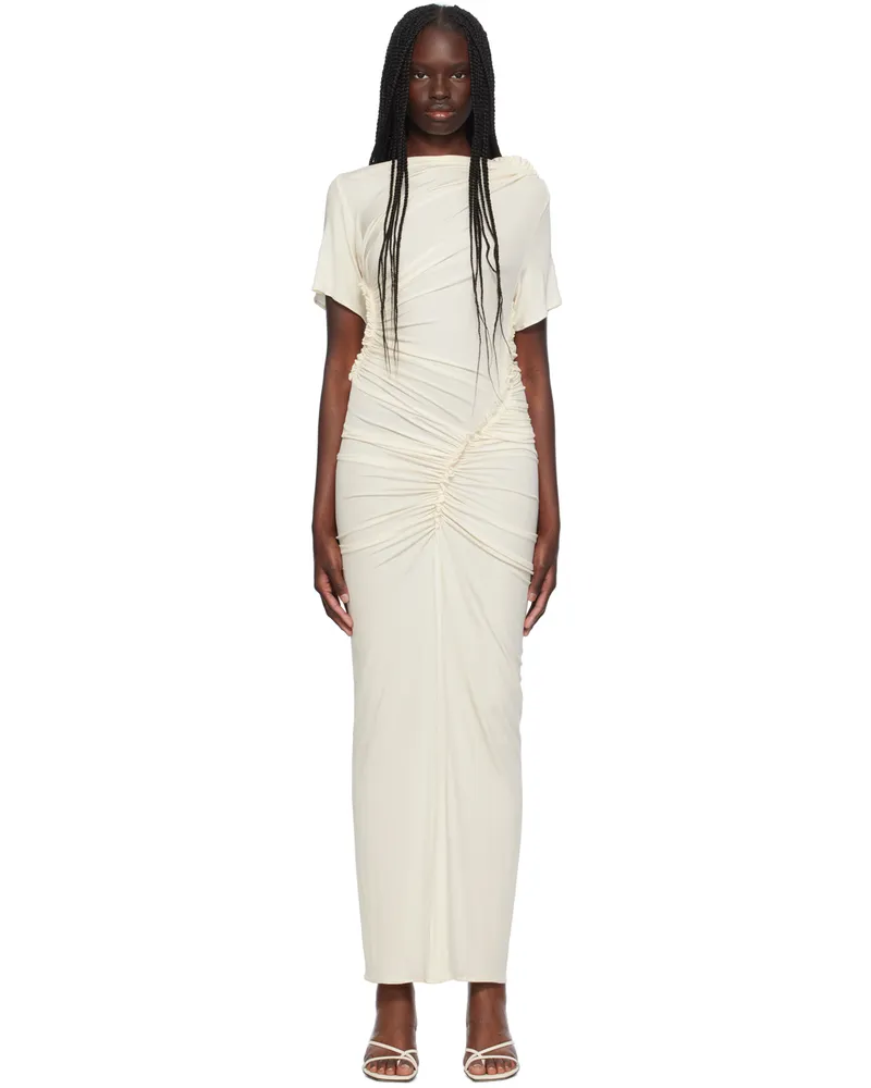 ATLEIN Off-White Asymmetric Maxi Dress Coa