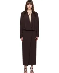 Christopher Esber Brown Framed Buckle Maxi Dress Cacao