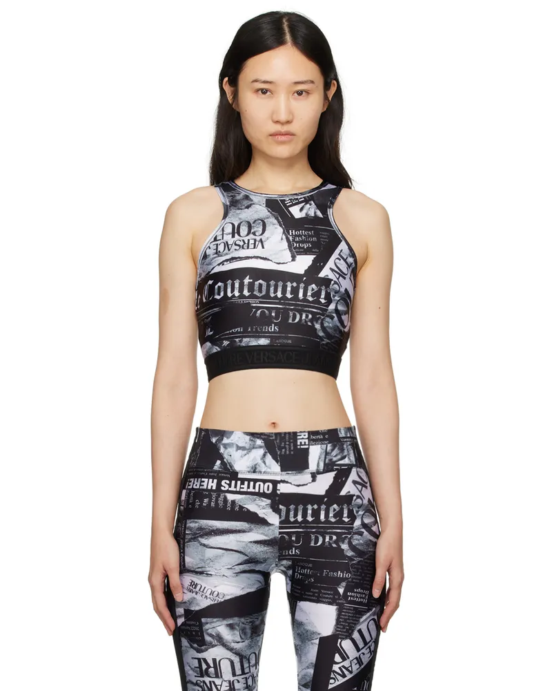 Versace Jeans Black Print Tank Top E899