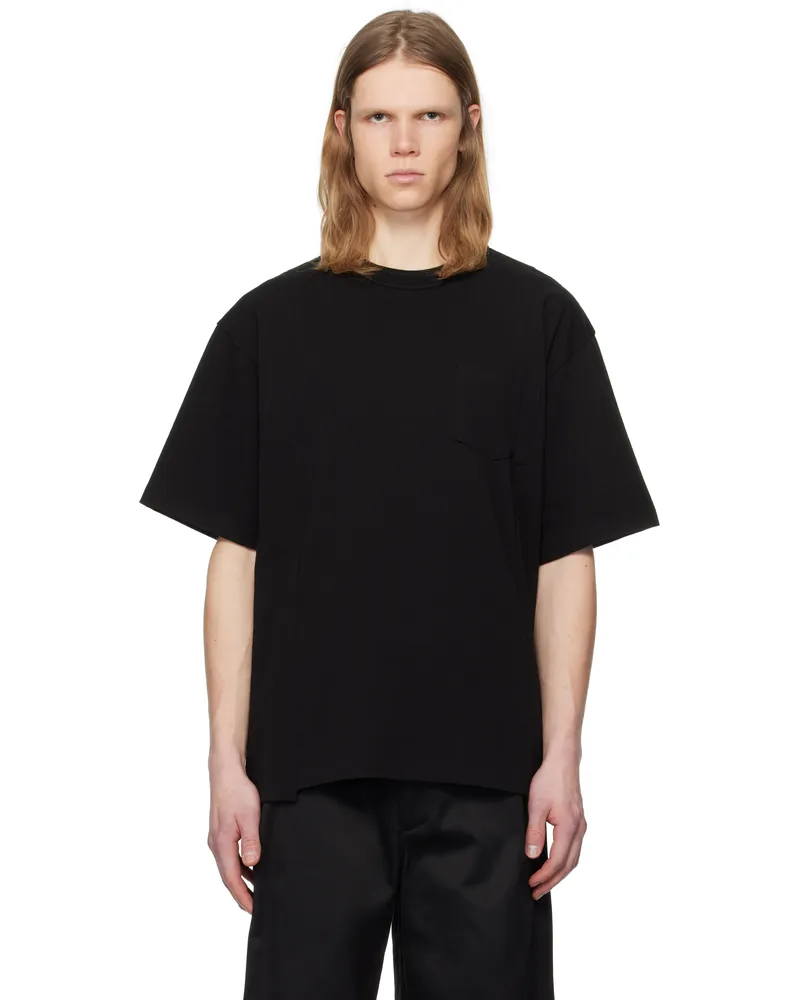Sacai Black Cotton Jersey T-shirt 001