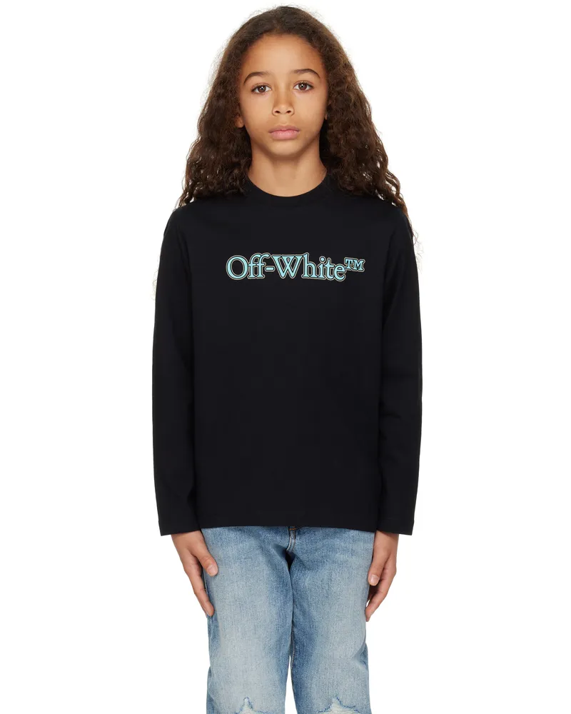 OFF-WHITE Kids Black Big Bookish Long-Sleeved T-shirt Black