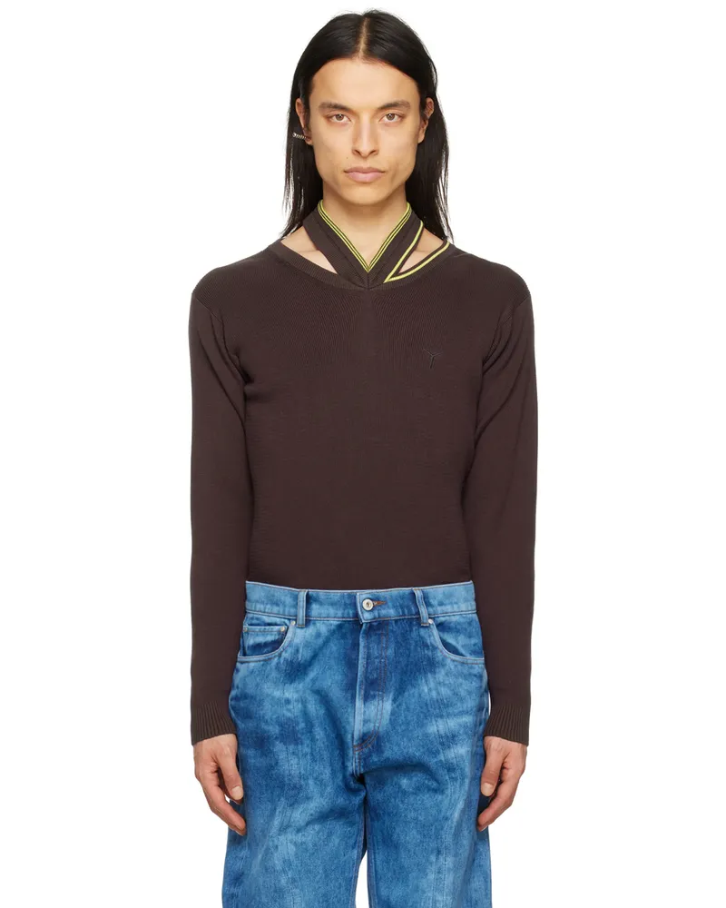 Y/PROJECT Brown Embroidered Sweater Brown