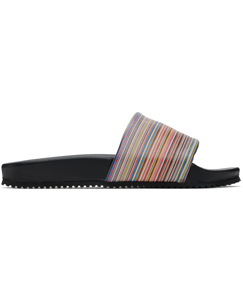 Paul Smith Black Signature Stripe Dru Slides 79