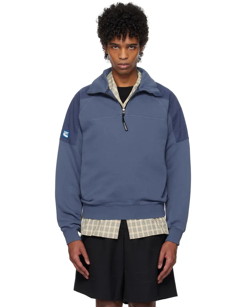 Kijun Blue Half Zip-Up Sweatshirt Blue