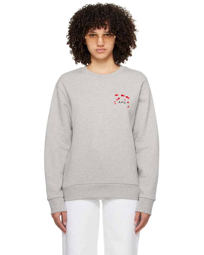 A.P.C. Gray Hearts Sweatshirt Pla