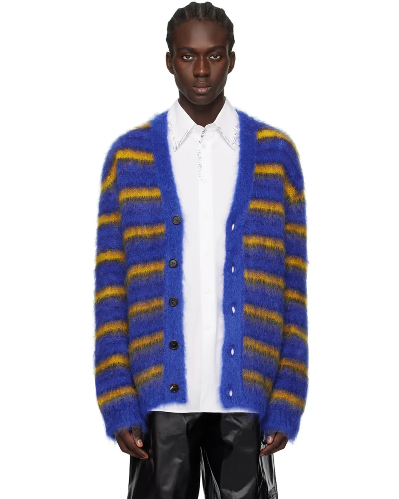 Marni Blue Iconic Stripes Cardigan Royal