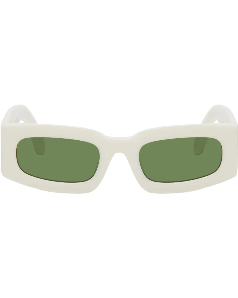 OFF-WHITE White & Green Cary Sunglasses White