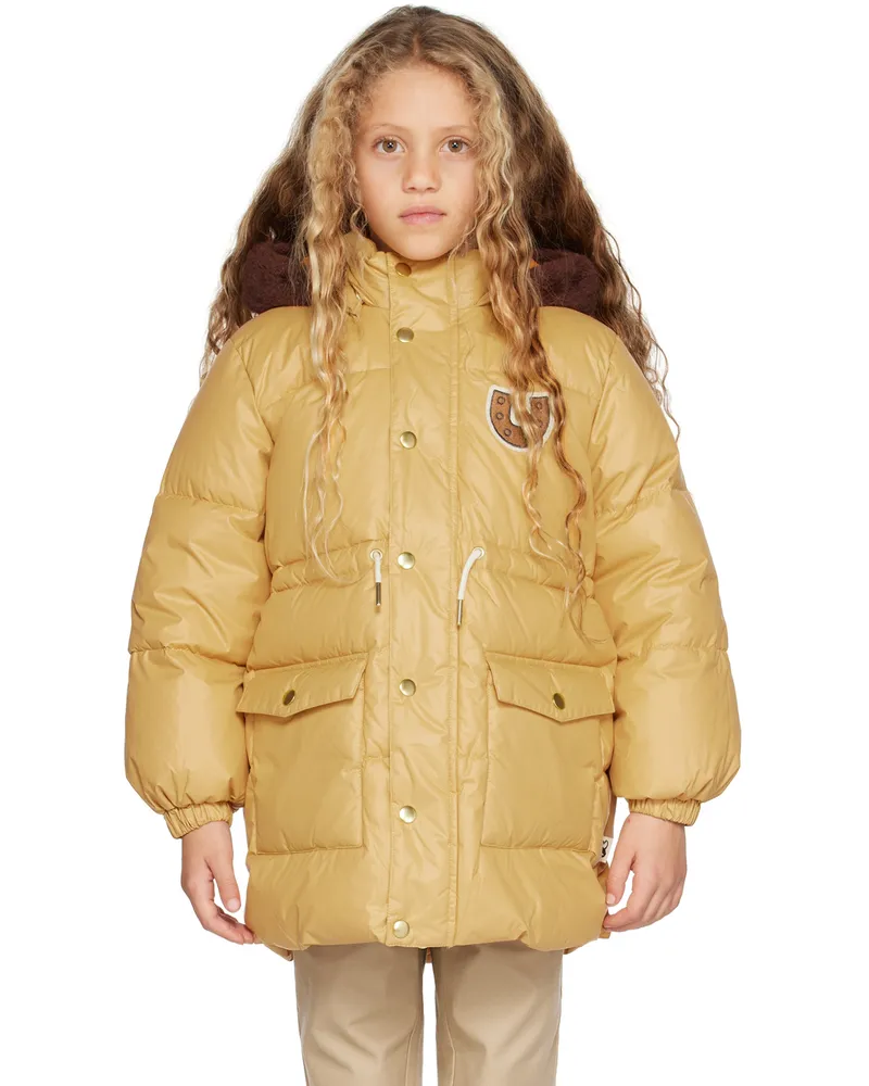 Mini Rodini Kids Beige Horseshoe Heavy Puffer Jacket Beige