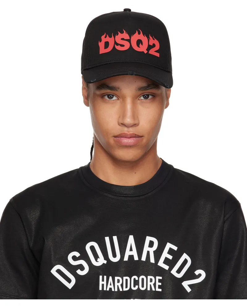 Dsquared2 Black 'Born in Canada' Baseball Cap Nero