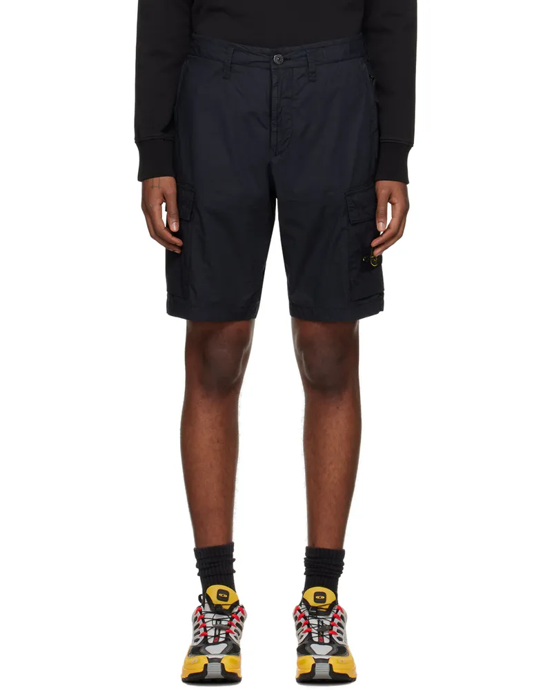 Stone Island Navy Patch Cargo Shorts A0020
