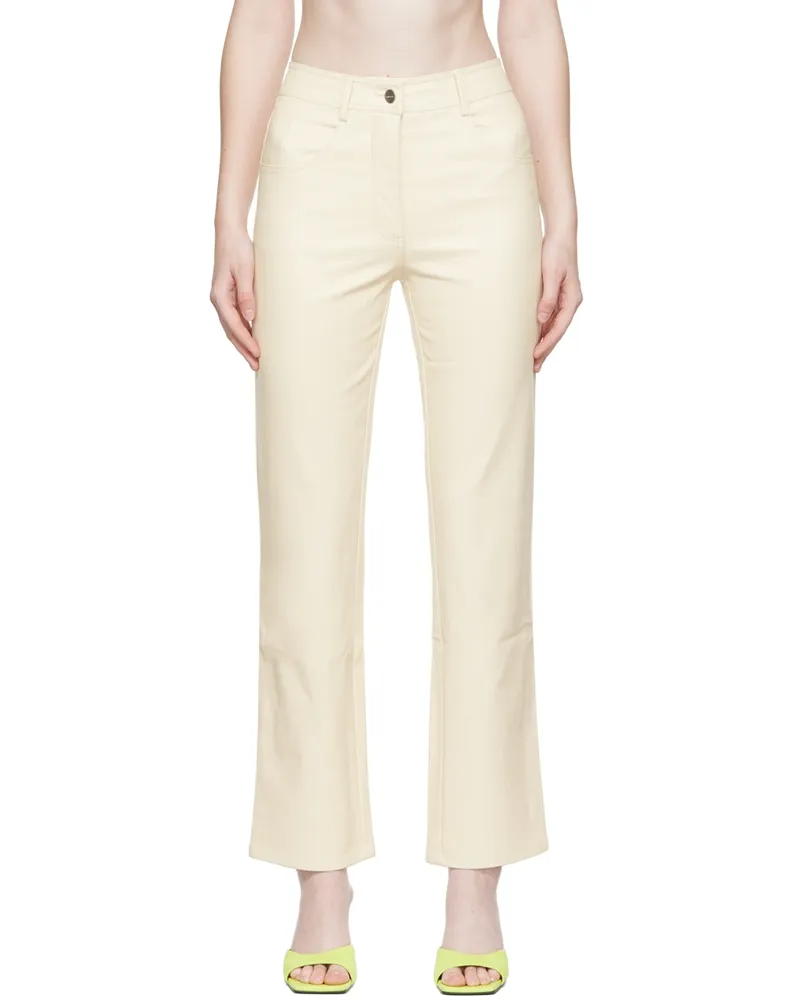 Miaou Off-White Junior Faux-Leather Pants Creme